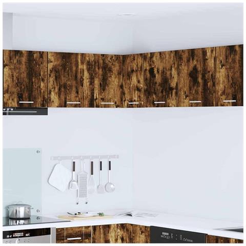 Armadio pensile Riga Rovere Affumicato e Bianco 57 x 57 x 40 cm - Foto 2