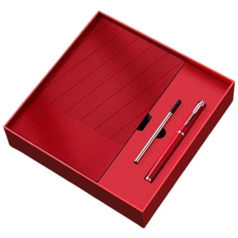 Quaderno A5 In Pelle Pu - 360 Pagine, Carta Spessa, Con Penna E Ricarica Red - Foto 1