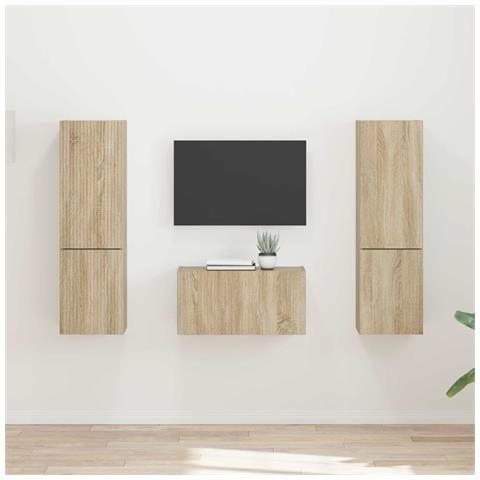 Set mobile TV 5 pcs Rovere Sonoma Legno multistrato - Foto 2