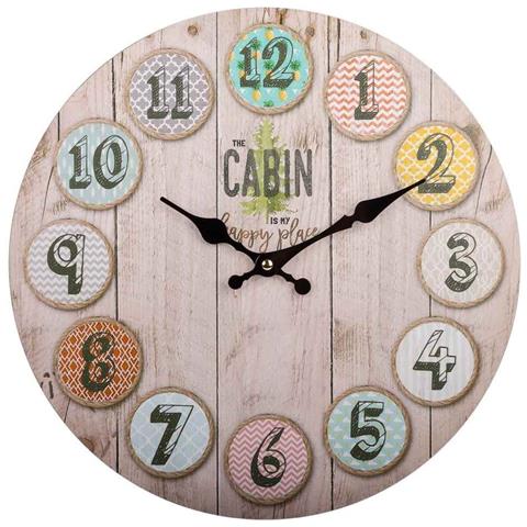 Orologio Da Parete In Legno Marrone D34x2h - Foto 1