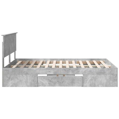 Struttura del letto con testiera Grigio cemento 160 x 200 cm - Foto 9