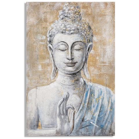 Dipinto Su Tela Buddha Light B, Buddha In Preghiera Con Foglia D'oro - Foto 1