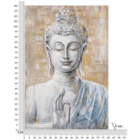 Dipinto Su Tela Buddha Light B, Buddha In Preghiera Con Foglia D'oro - Foto 6