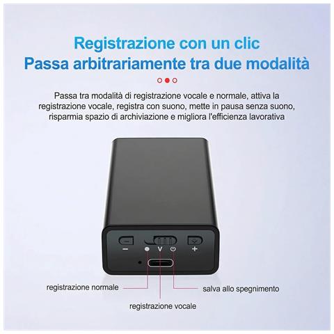King Spy Voice F65va - Registratore Vocale Spy 37 Giorni Di Batteria Digitale Professionale Con Attivazione Vocale Vox E Cancellazione Del Rumore Piccolo Dotato Di Microfono Molto Sensibile - Foto 4