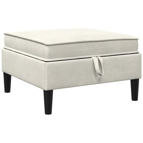 Pouf con Storage Crema Velluto - Foto 1