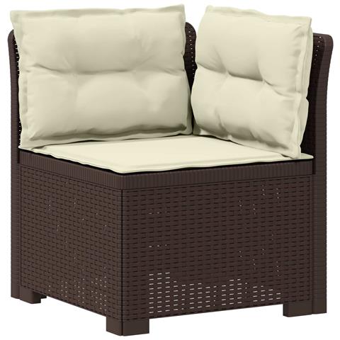 Divano da Giardino a 1 Posto con Cuscini Aspetto Rattan PP - Foto 1