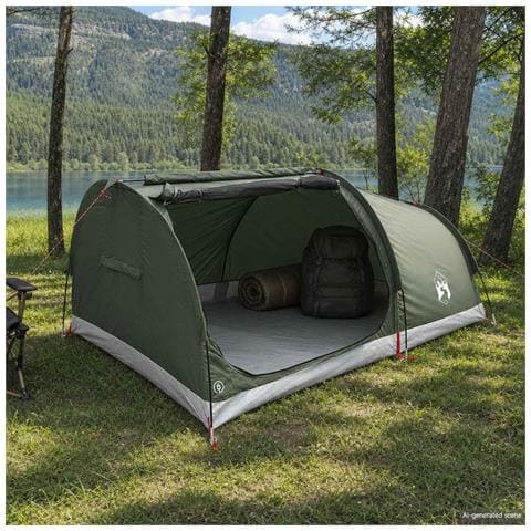 Tenda da Trekking Impermeabile 2 persona Verde militare - Foto 2