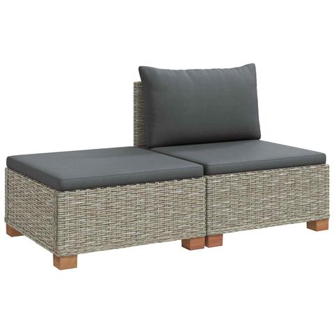 2 pz Set Lounge in Rattan con Cuscini GENDT Rattan naturale - Foto 1