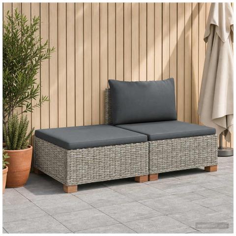 2 pz Set Lounge in Rattan con Cuscini GENDT Rattan naturale - Foto 2