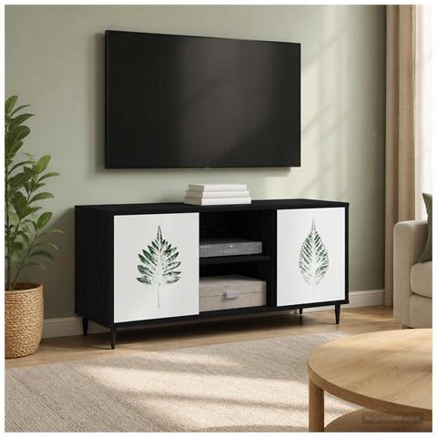 Mobile TV HANAU 102 x 33 x 51 cm Rovere Nero - Foto 2