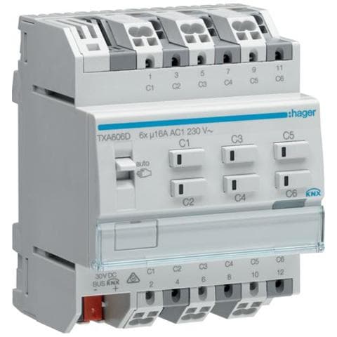 Txa606d - Modulo Knx Tp 6 Out 16a Ac1 230v C-load 4m - Foto 1