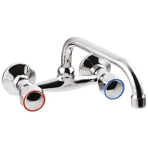 Parete Cromo Rubinetto Per Lavabo Lavabo 25 Centimetri Giro Guidato Di Tipo C Beccuccio - Foto 1