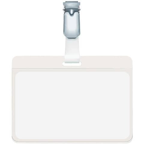 810619 - Portanome Con Clip Ruotabile, Tasca Aperta, Combinabile, 60x90 Mm, Trasparente, Confezione Da 25 Pezzi - Foto 5