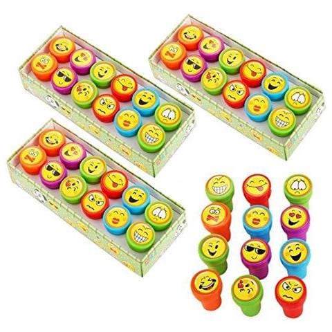 36 X Emoticon Emoji Francobolli Dinchiostro Per I Bambini Del Bollo Della Auto Inchiostrazione Stamper Per I Bambini Compleanno Favori Del Partito Sacchetto Di Riempimento Grazie Regalo Per Le Ragazze Dei Ragazzi - Foto 1
