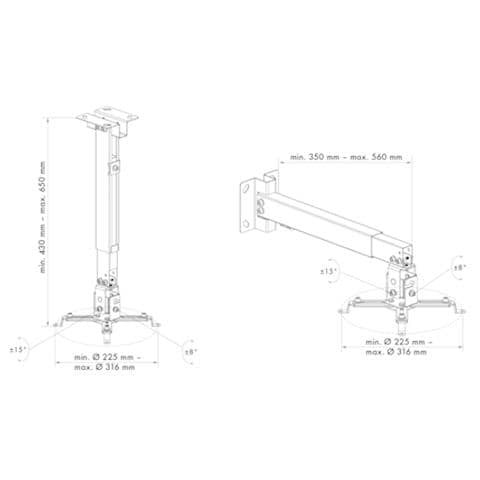 LWH310WD Muro / Soffitto Bianco supporto per proiettore - Foto 3