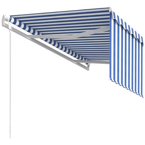 Tenda Sole Retrattile Automatica Parasole 3,5x2,5 M Blu Bianca - Foto 8