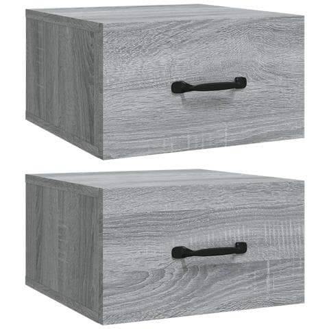 Comodini A Muro 2 Pz Grigio Sonoma 35x35x20 Cm - Foto 1