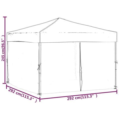 Tenda Per Feste Pieghevole Con Pareti Laterali Rosso 3x3 M - Foto 8