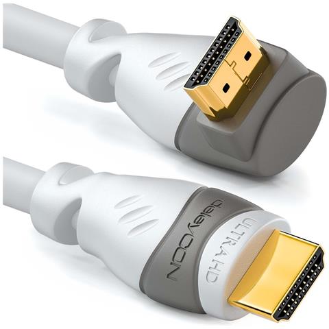 Cavo Hdmi 2.0 Arc 0,5m 50cm 4k 8k Full Hd Angolare Bianco Ad Angolo Ethernet - Foto 1