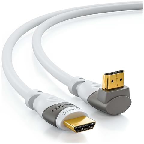 Cavo Hdmi 2.0 Arc 0,5m 50cm 4k 8k Full Hd Angolare Bianco Ad Angolo Ethernet - Foto 2