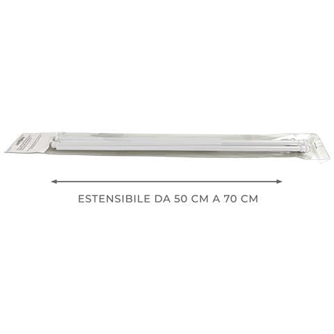 Bacchette Tende A Pressione Bastone Tenda Estensibile Astina Con Molla 50-70 Bianco - Foto 2