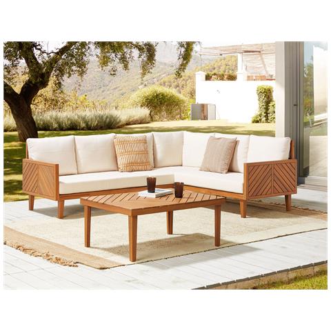 Set Di Divani Angolari Da Giardino 4 Posti Baratti Lato Sinistro Legno D'acacia Marrone - Foto 1