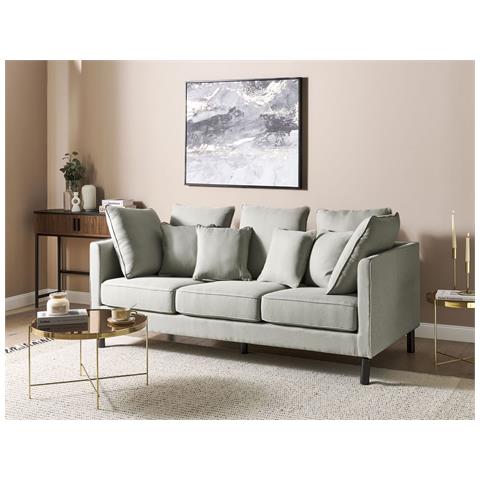 Divano 3 Posti Fenstad Tessuto Grigio Chiaro - Foto 1