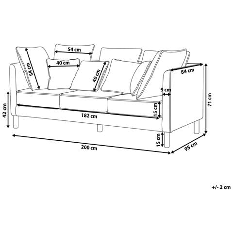 Divano 3 Posti Fenstad Tessuto Grigio Chiaro - Foto 8