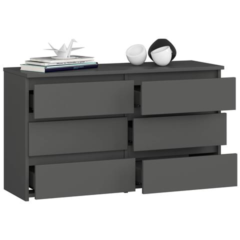 Cassettiera CL100, 6 cassetti, 100x35x57 cm, Colore Grigio Grafite - Foto 2