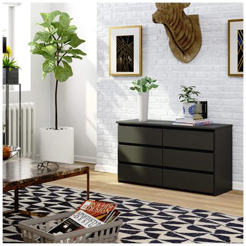 Cassettiera CL100, 6 cassetti, 100x35x57 cm, Colore Grigio Grafite - Foto 4
