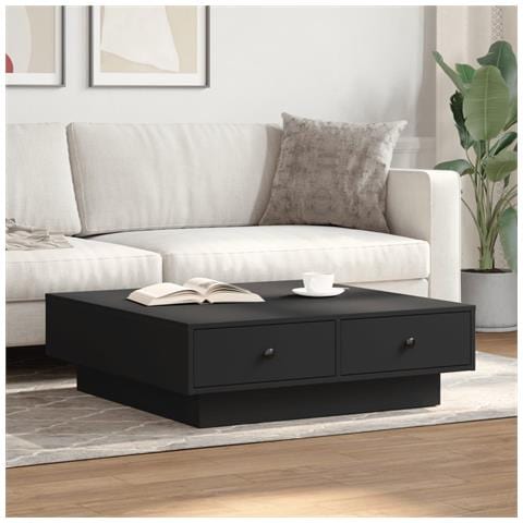 Tavolino Da Salotto Nero 90x90x28 Cm In Truciolato - Foto 3