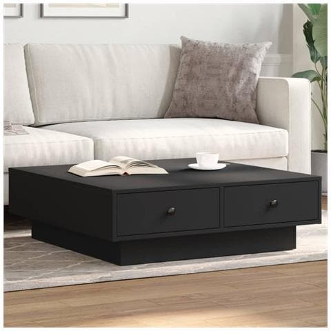 Tavolino Da Salotto Nero 90x90x28 Cm In Truciolato - Foto 1