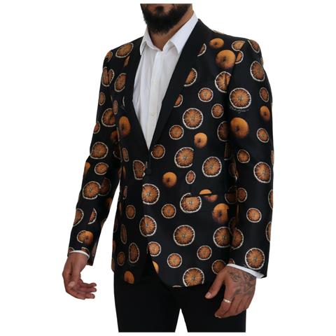 Blazer Martini Con Cappotto Stampato Arancione Nero - It50 - L - Foto 2