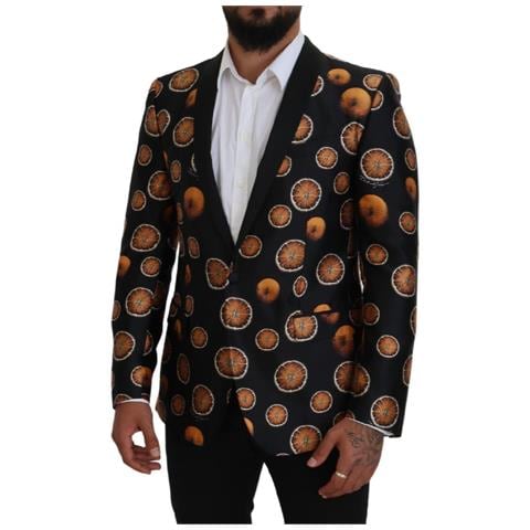Blazer Martini Con Cappotto Stampato Arancione Nero - It50 - L - Foto 5