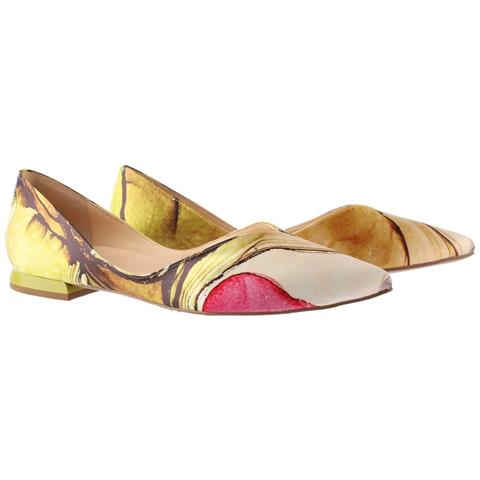 Basic Ballerinas Ballerine Tessile Naturale Scarpe Donna Multicolore Eu 38, 7-100037 4099 - Foto 1