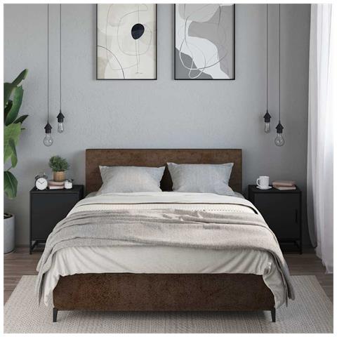 Comodini 2pz Neri 40x31x50 Cm Legno Multistrato Metallo - Foto 3