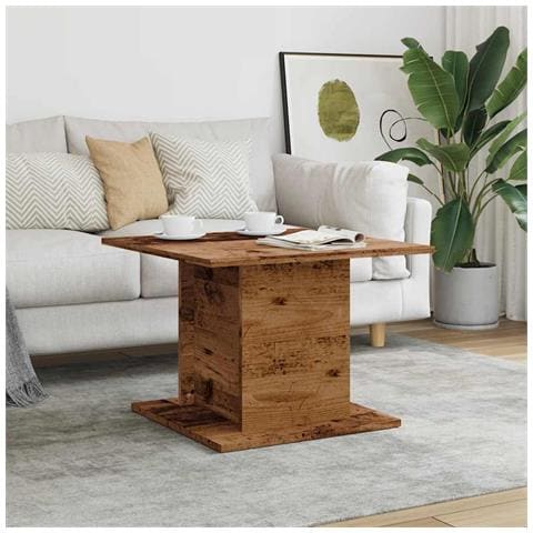 Tavolino Da Salotto Legno Antico 55,5x55,5x40 Cm In Truciolato - Foto 3