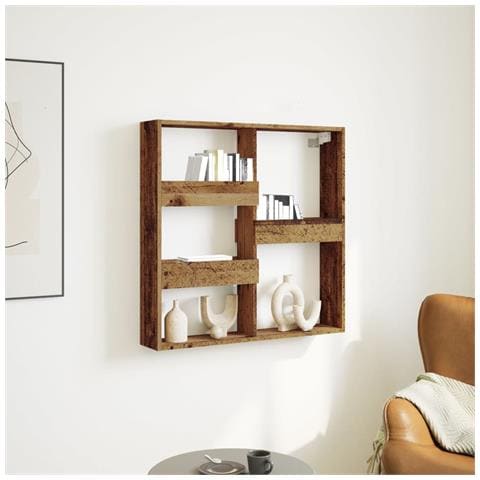 Mobile A Parete Legno Antico 80x15x80 Cm In Legno Multistrato - Foto 1