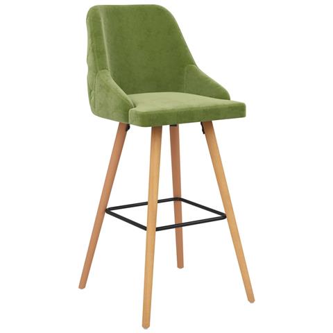 Lusso Casadino - Sgabelli Da Bar 2 Pz Verde Chiaro In Velluto - Foto 1