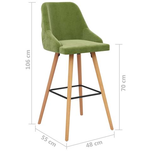 Lusso Casadino - Sgabelli Da Bar 2 Pz Verde Chiaro In Velluto - Foto 7