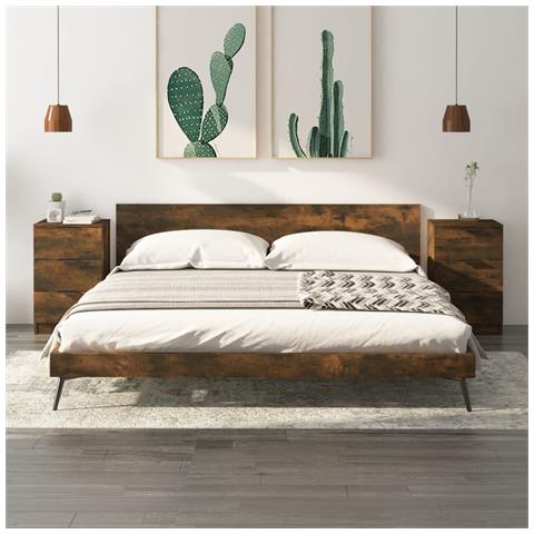 Lusso Casadino -  Comodini 2 Pz Rovere Fumo 40x36x65 Cm - Foto 8