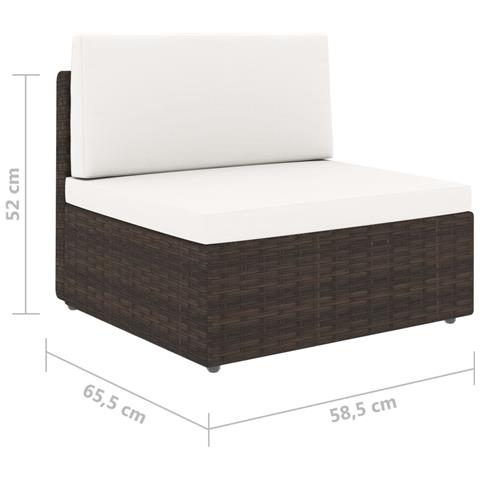 Lusso Casadino -  Divano Modulare A 2 Posti In Polyrattan Marrone - Foto 8