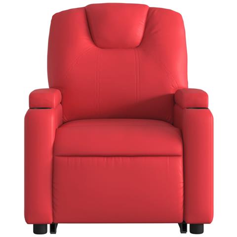 Poltrona Alzapersona Reclinabile Elettrica Rossa in Similpelle - Foto 9