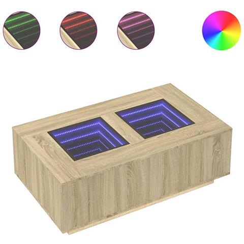 Tavolino da Salotto con LED Infinity Rovere Sonoma 116x69x40 cm - Foto 1
