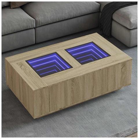 Tavolino da Salotto con LED Infinity Rovere Sonoma 116x69x40 cm - Foto 2