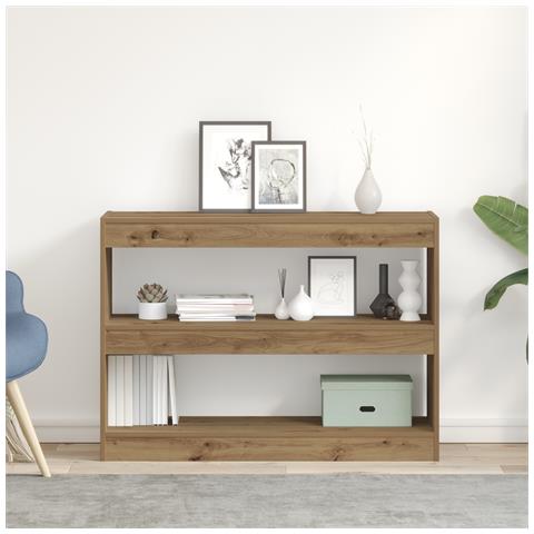 Libreria/Dividendo Stanza  - Rovere Artigianale - 100x30x72 cm - Realizzato in Legno Ingegnerizzato - Foto 2