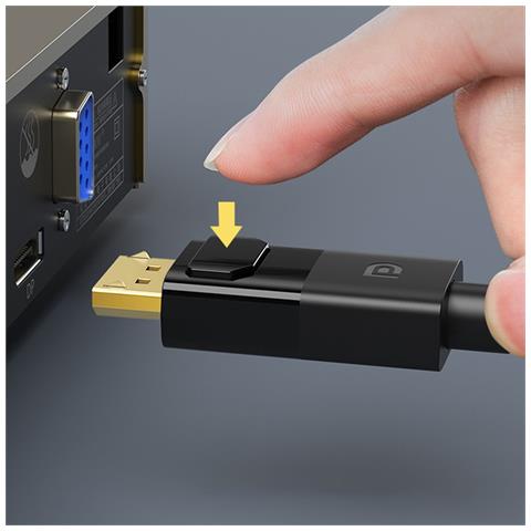 Cavo Dp Nero 8k: Connessione Displayport 1.4 Per Monitor Pc Ad Alta Risoluzione 2 Metri - Foto 2