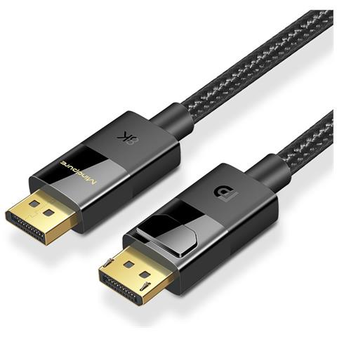 Cavo Dp Nero 8k: Connessione Displayport 1.4 Per Monitor Pc Ad Alta Risoluzione 2 Metri - Foto 1