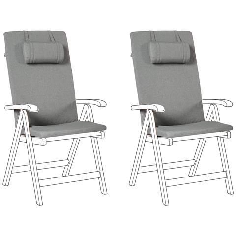 Set Di 2 Cuscini Schiena/seduta Java/amantea Premium 50 X 70 Cm Grigio Melange - Foto 2