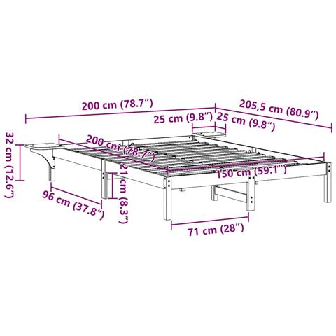 Rete letto con comodini Bianco Bianco - Foto 9